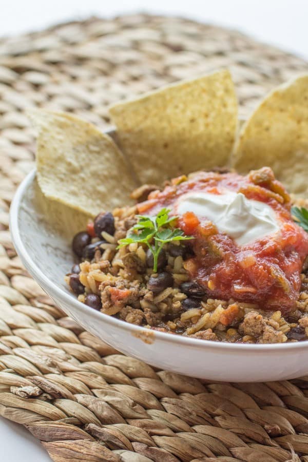 Easy Beef and Bean Taco Rice Skillet Or Whatever You Do