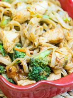 Honey Sriracha Chicken with Rice Noodles