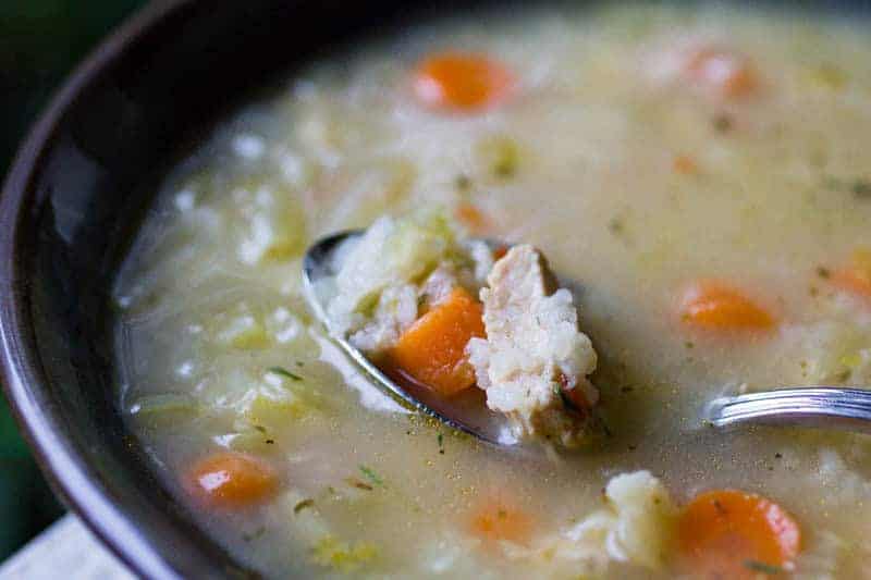 Instant Pot Chicken and Rice Soup - Easy comforting soup recipe for fall