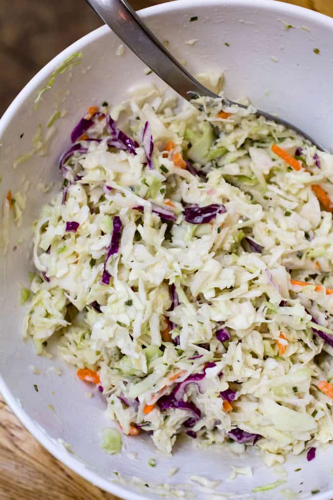 Coleslaw Recipe with Vinegar Easy side dish recipe for barbecue