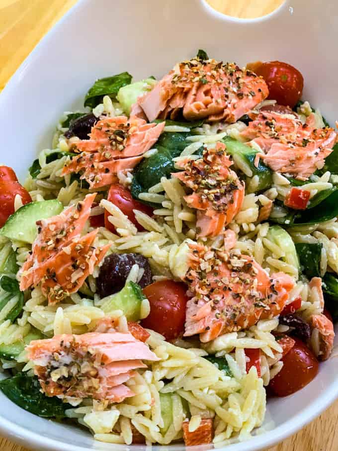 Easy Salmon Orzo Pasta Salad Delicious Grilled Lunch Or Dinner Recipe 1228