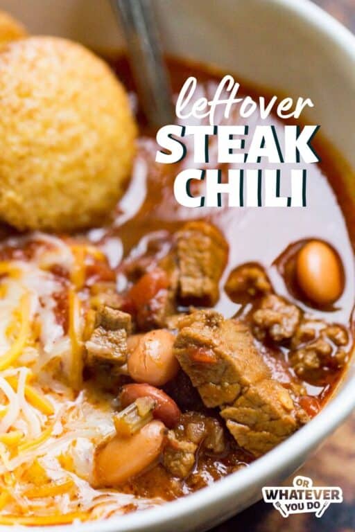 Easy Steak Chili - Leftover Prime Rib, leftover steak, roast beef recipe