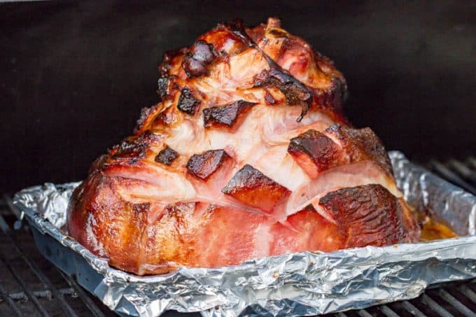 spiral sliced ham on pellet grill