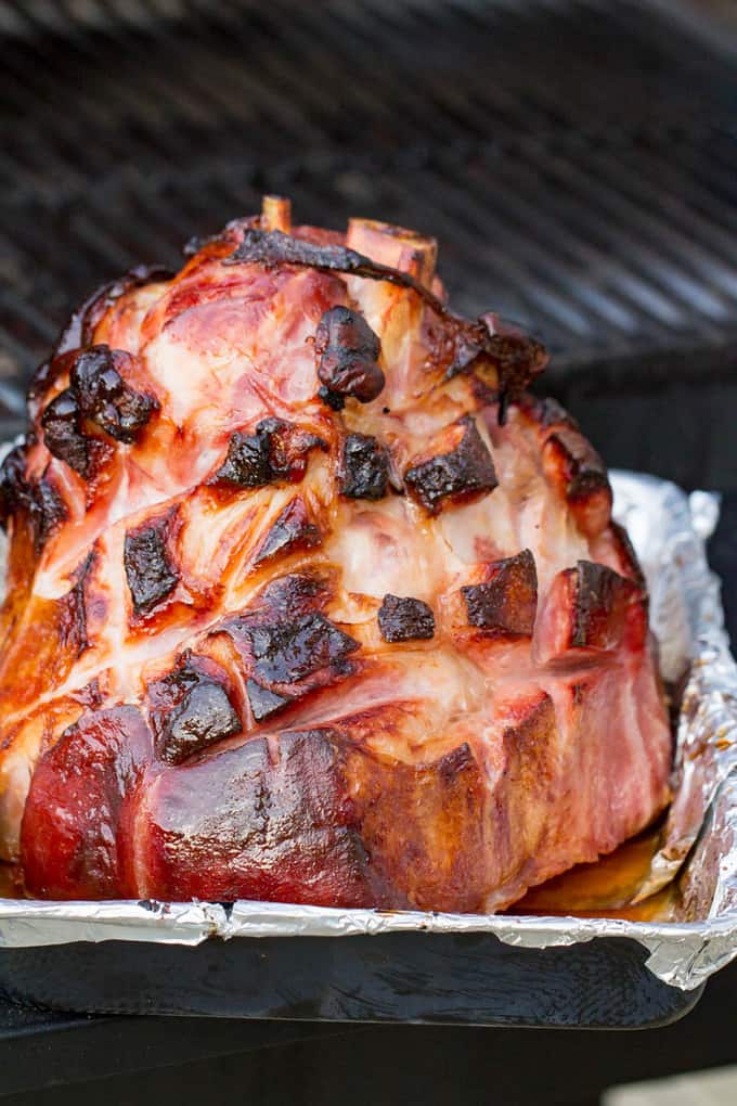 Traeger Smoked Ham - Easy glazed double-smoked ham recipe