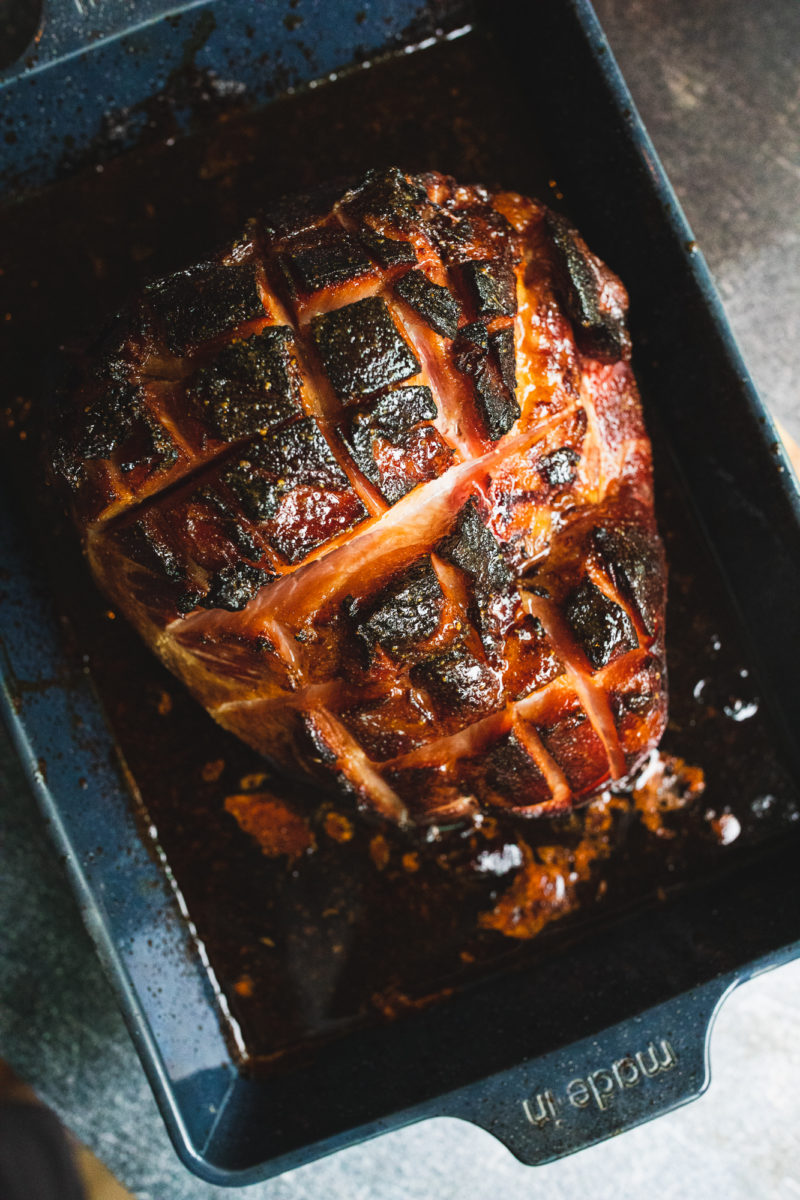 Traeger Smoked Ham - Easy glazed double-smoked ham recipe