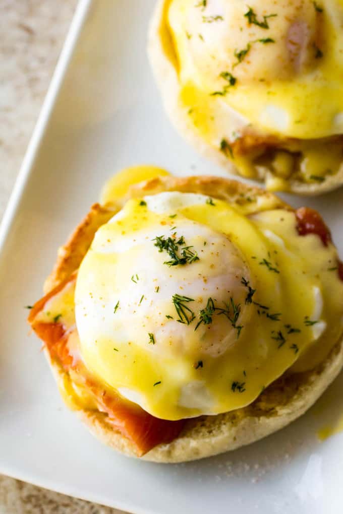 Traeger Smoked Salmon Eggs Benedict - Poached eggs and hollandaise