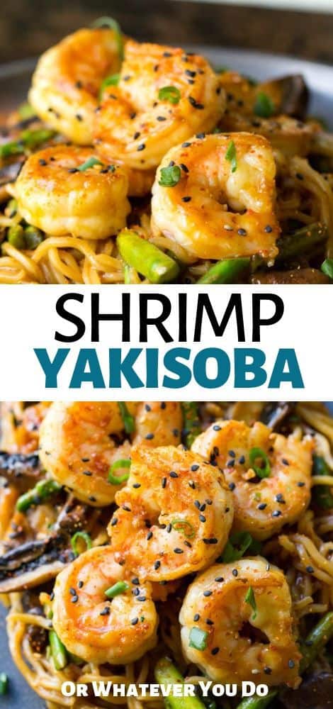 Shrimp Yakisoba - Easy Asian Stir-Fry with Shrimp and Asparagus