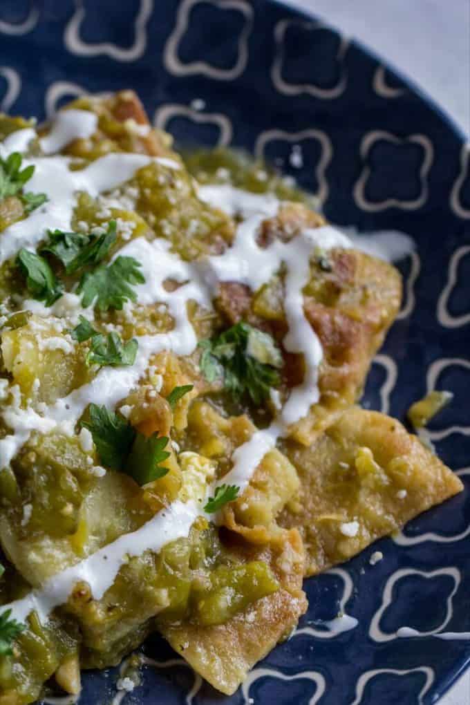 Chilaquiles With Hatch Salsa Verde - Easy Mexican Breakfast Recipe