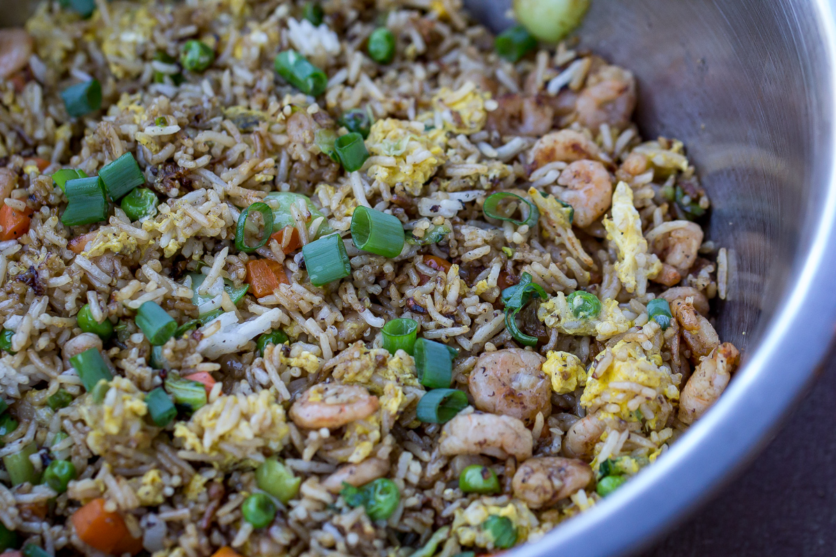 Hibachi Shrimp Fried Rice Recipe | Blackstone gas griddle fried rice