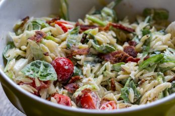 BLT Pasta Salad - Bacon, Lettuce, and Tomato heaven from OWYD!