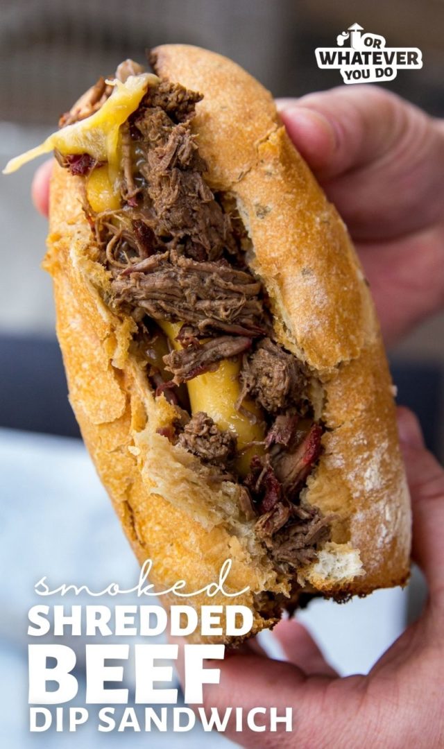 Smoked Shredded Beef Dip Sandwich - Or Whatever You Do