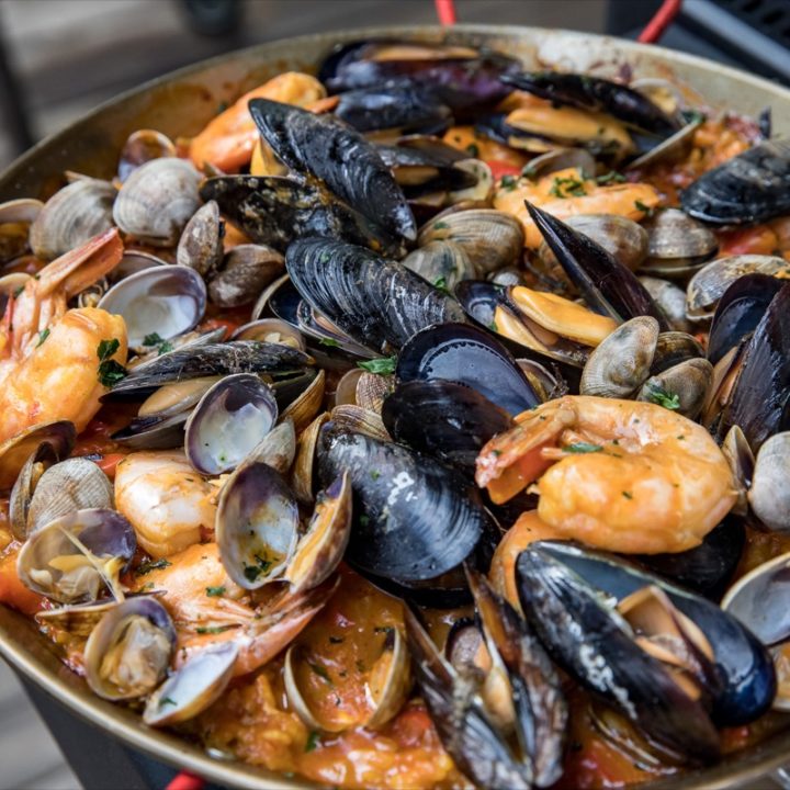 Pellet Grill Seafood Paella