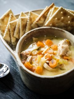 Smoked Lemon Chicken Orzo Soup