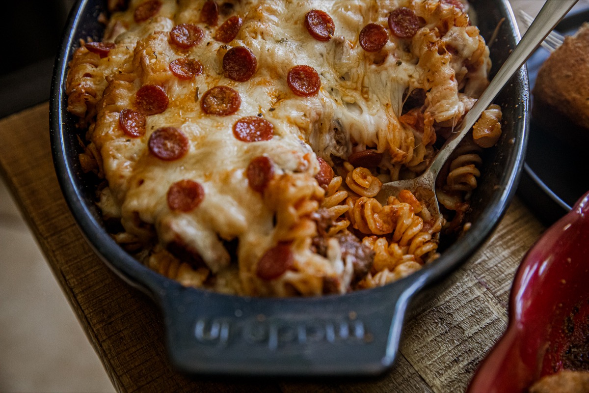 Traeger Pizza Pasta Hotdish