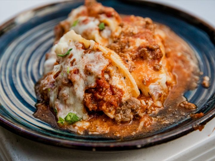 Lasagna Stuffed Shells - The Chunky Chef