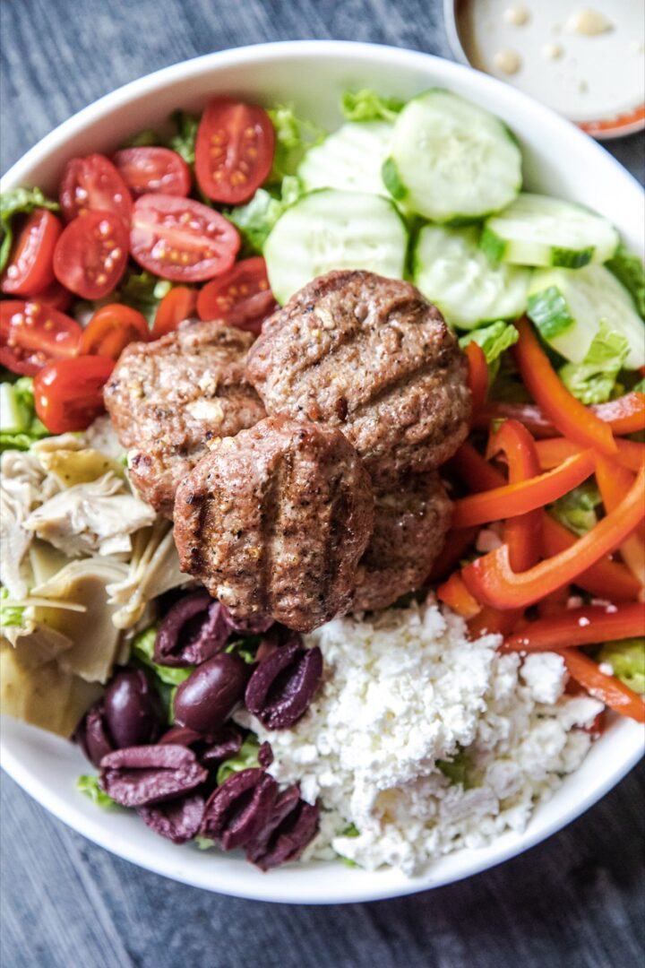 Grilled Greek Meatball Bowls