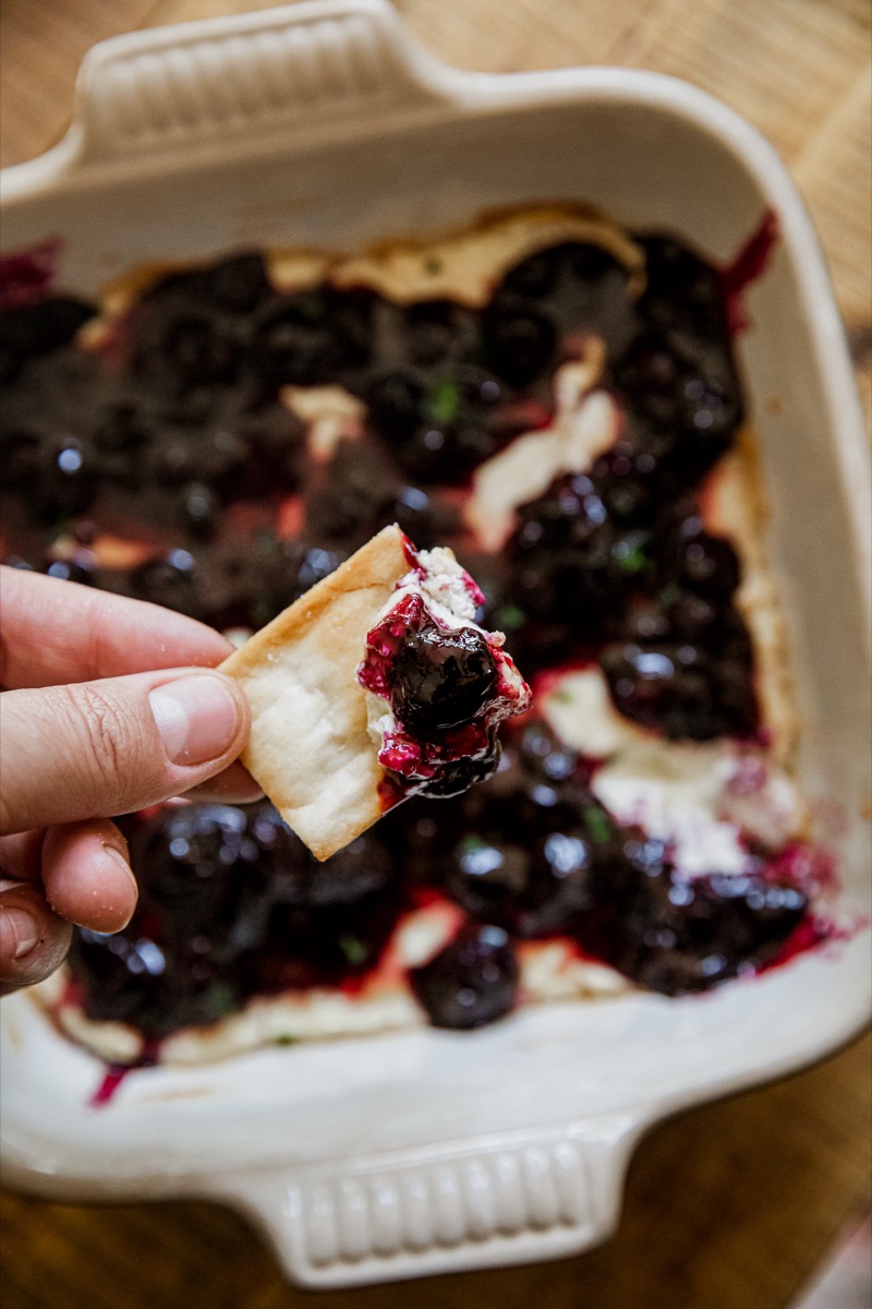 Blueberry Balsamic Smoked Goat Cheese