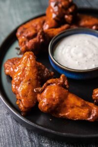 Lightly Breaded Smoked and Fried Buffalo Wings