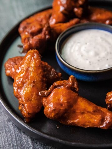 Lightly Breaded Smoked and Fried Buffalo Wings