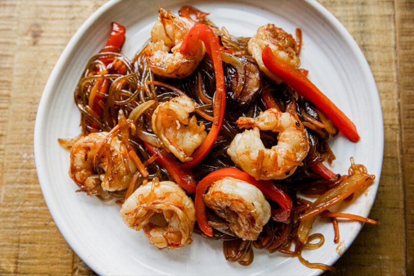 Japchae with Shrimp