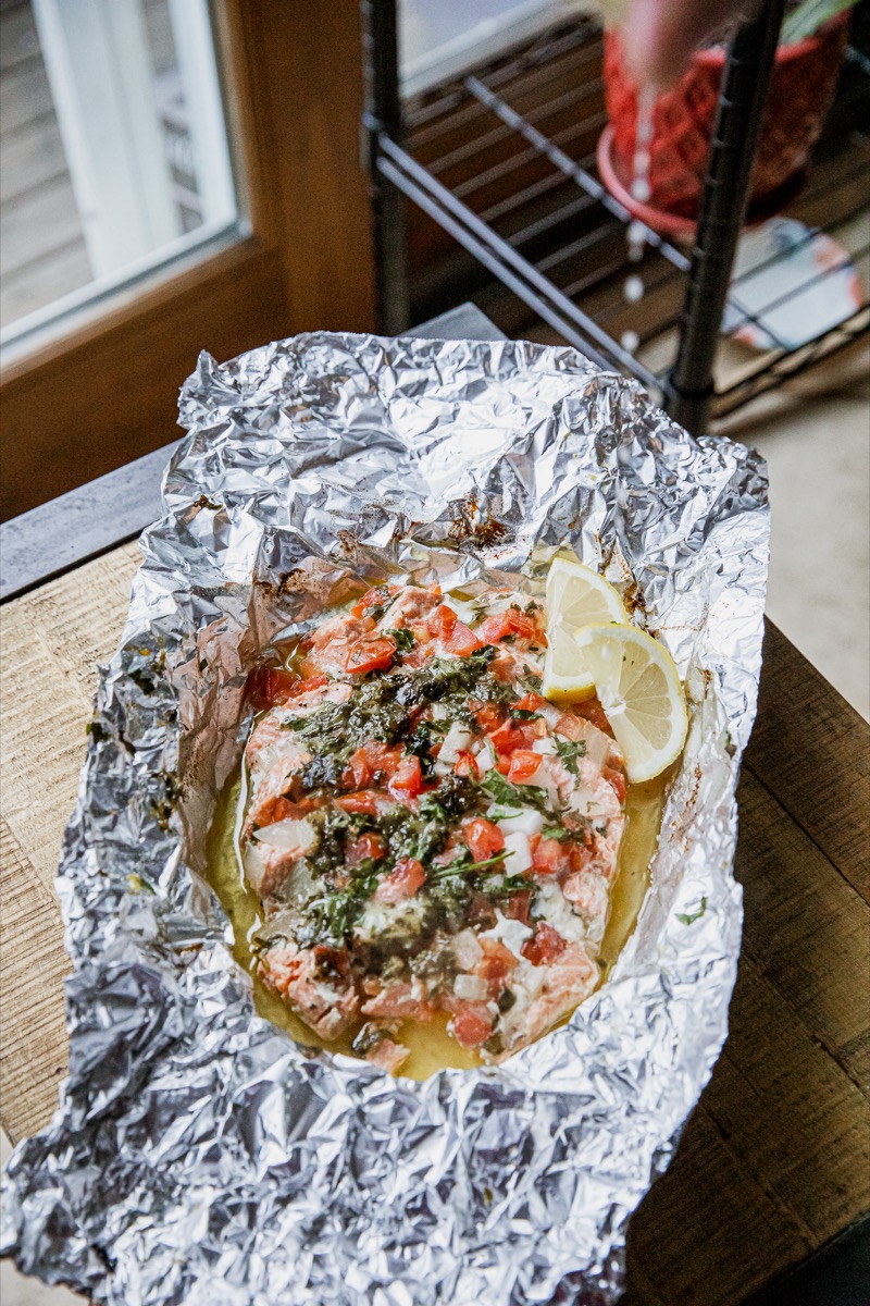 Air Fry Salmon With Wine and Garlic